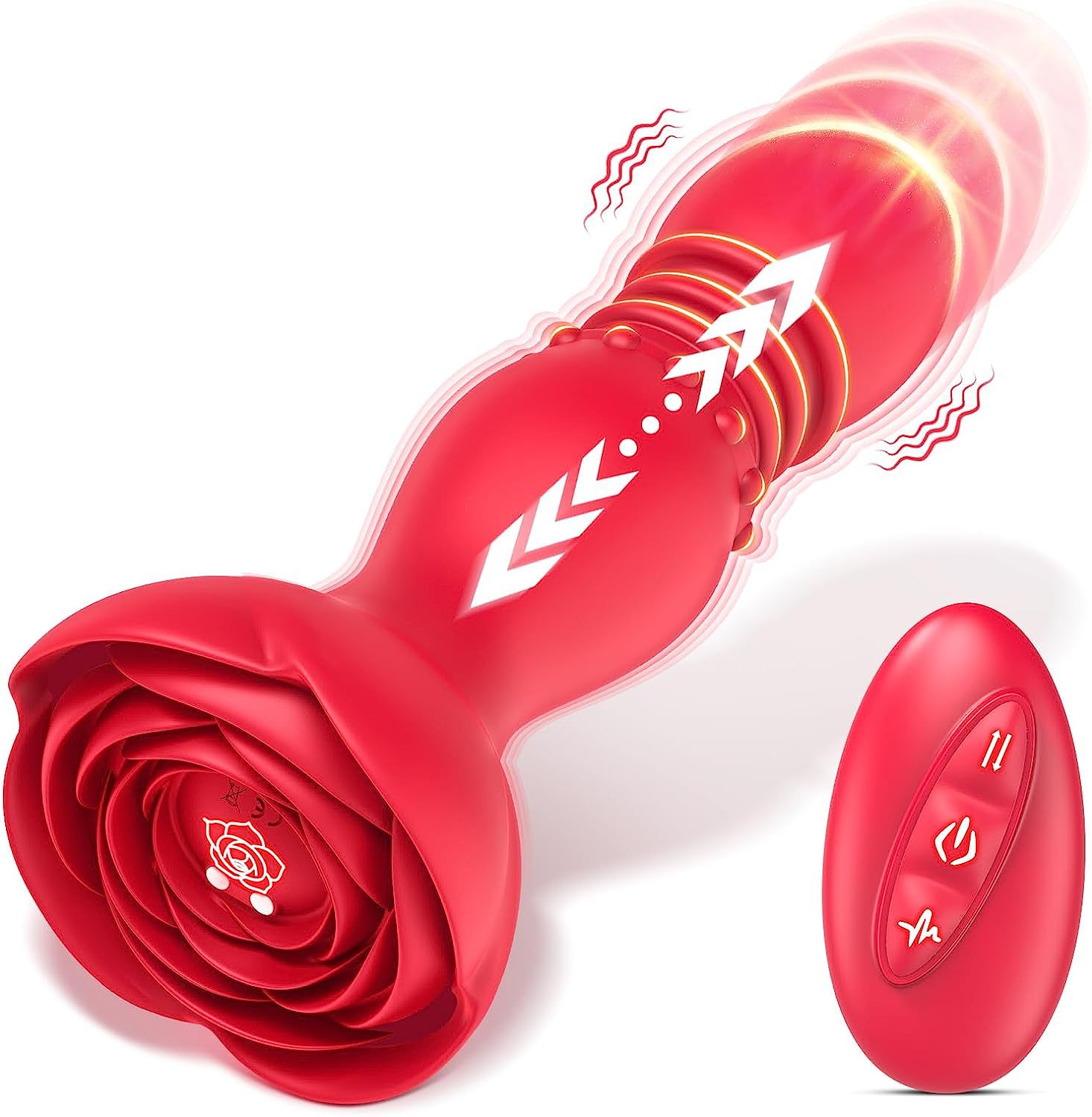 Wireless Remote Control Telescopic Rose Anal Vibrator-EROSREALM