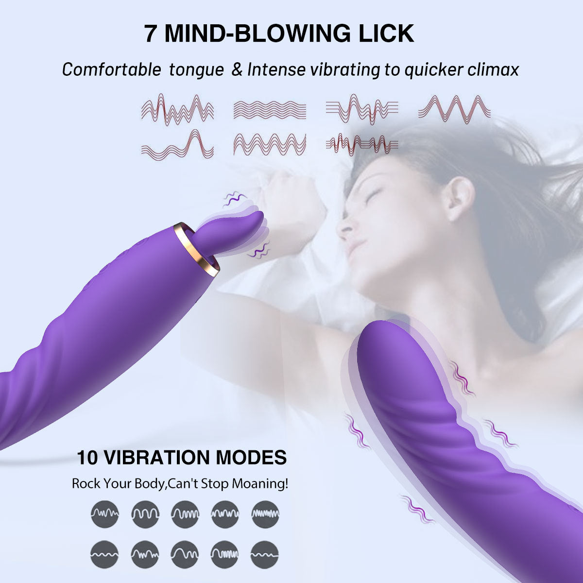 Tongue Licking Vibrator Clitoris Stimulator Vagina Sucking Dildo Vibrator Blowjob Masturbator-EROSREALM