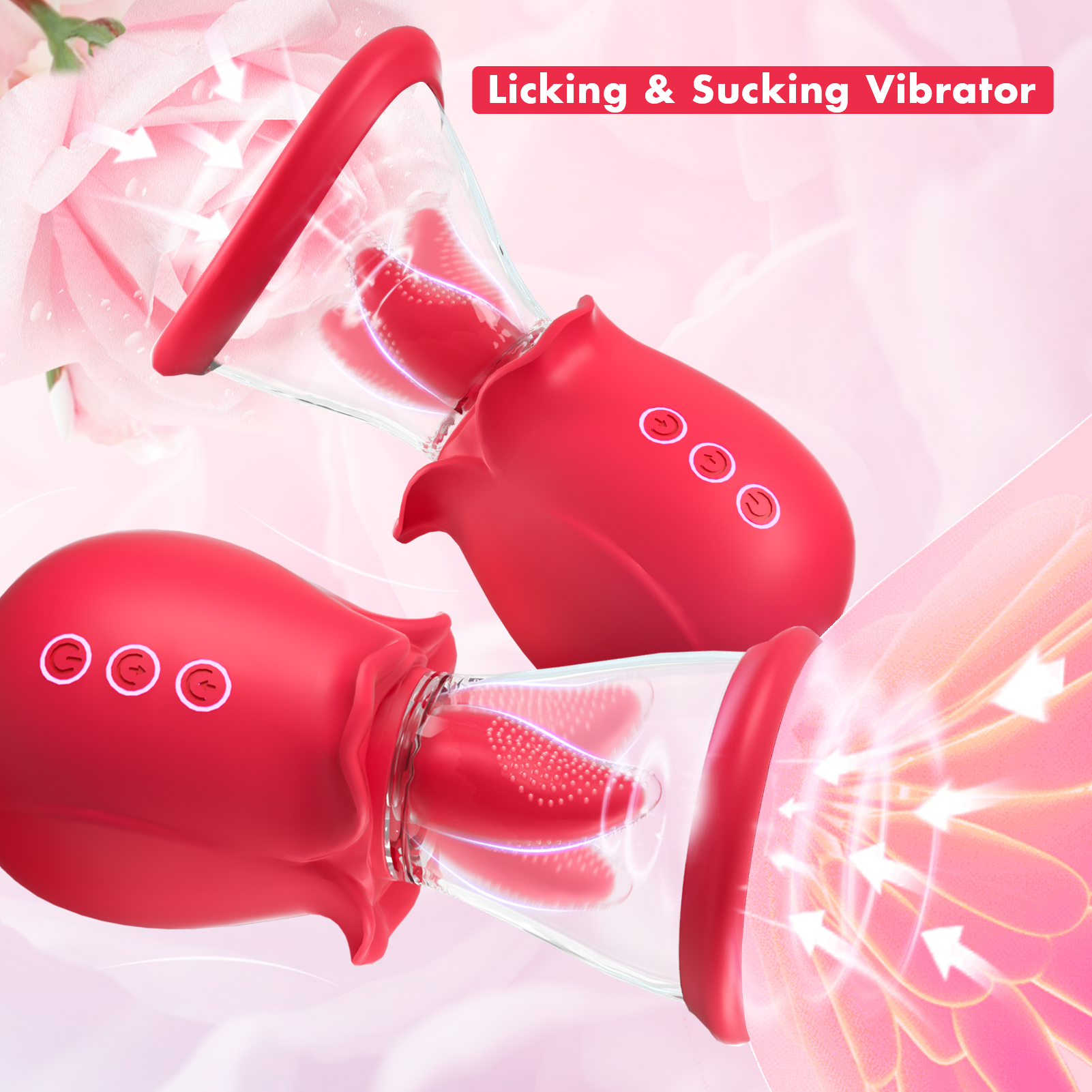 Upgrade Licking And Sucking Rose Clitoral Vibrator For Women-EROSREALM