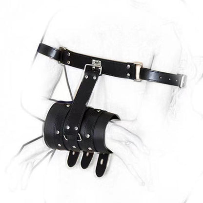 Adjustable Armbinder Arm Restraint Synthetic Leather Buckles Roleplay-EROSREALM