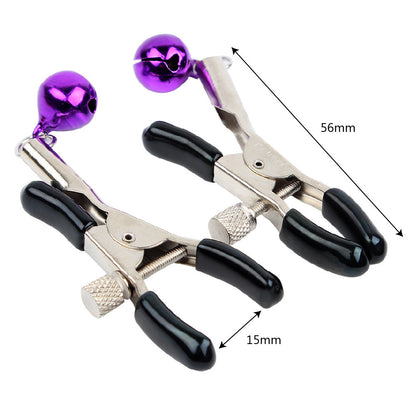 Metal Double Bell Breast Clip Nipple Stimulator Sex Toy For Adults-EROSREALM