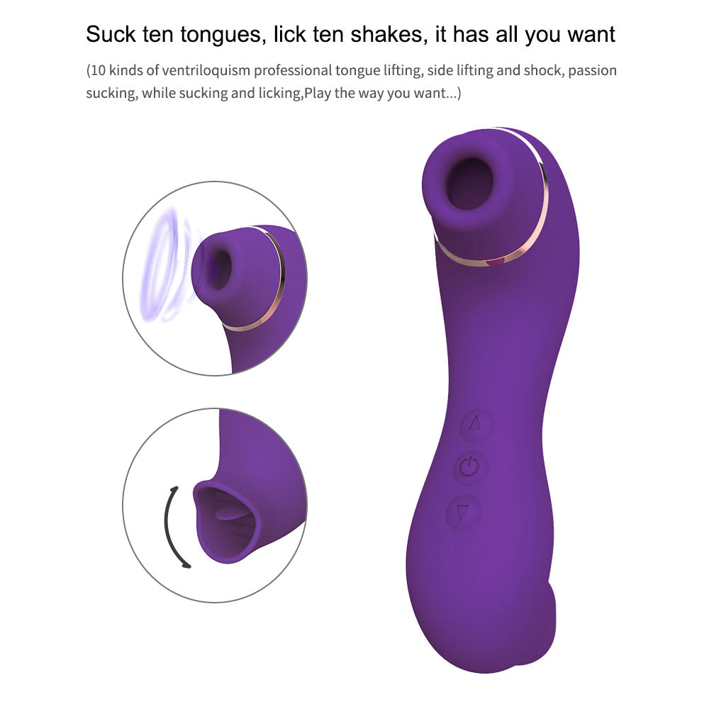 Clitoral Sucking & Licking G Spot Vibrator for Double Stimulation. Clit Tongue Stimulator Vaginal Breast Nipple Massager-EROSREALM