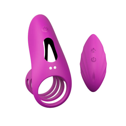 Lock Ring Usb Charging Vibration Wireless Remote Control Vibrating Rod Silicone Penis Ring-EROSREALM