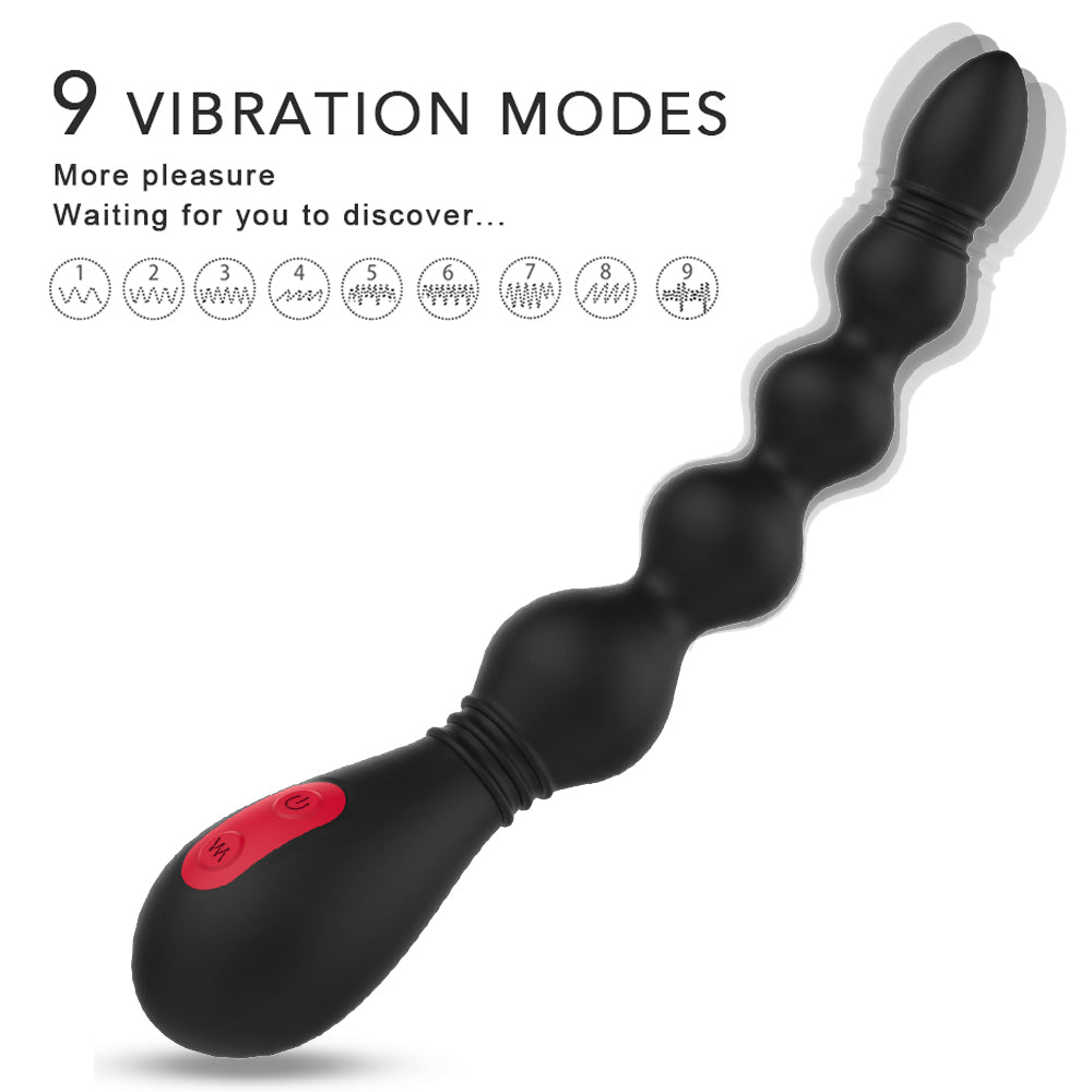 9 Speed Anal Beads Vibrator G Spot Vagina Clitoris Stimulator-EROSREALM