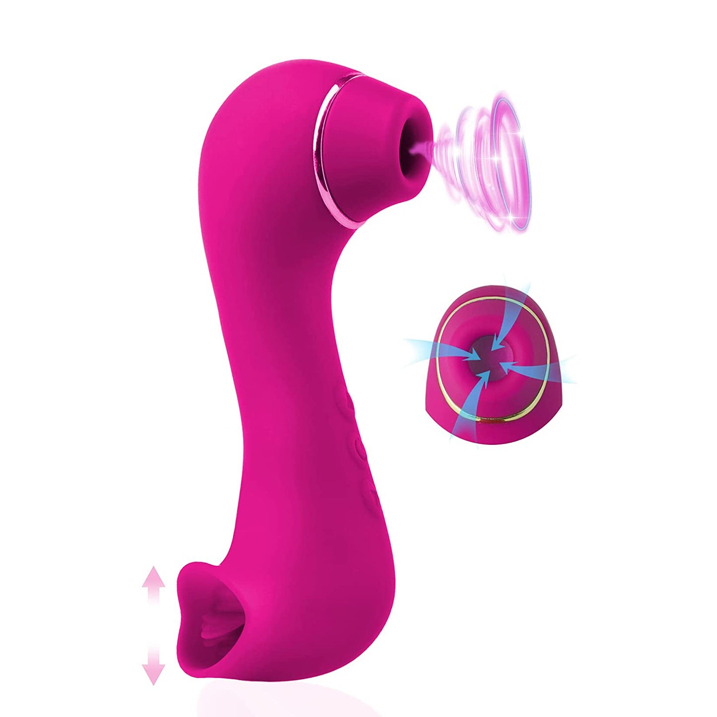 Clitoral Sucking & Licking G Spot Vibrator for Double Stimulation. Clit Tongue Stimulator Vaginal Breast Nipple Massager-EROSREALM