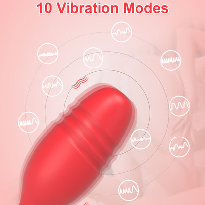 Remote Control Dual-use Thrusting Dildo & Bullet Vibrator-EROSREALM