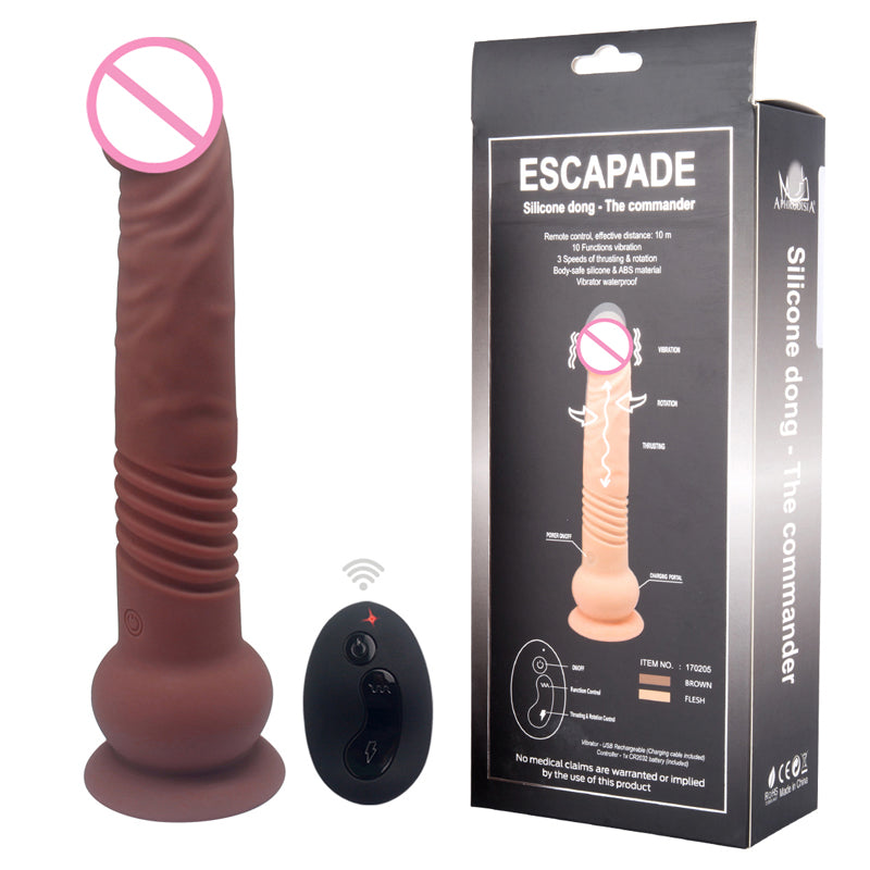 The Commander Remote Control Telescopic Vibrating Dildo-EROSREALM