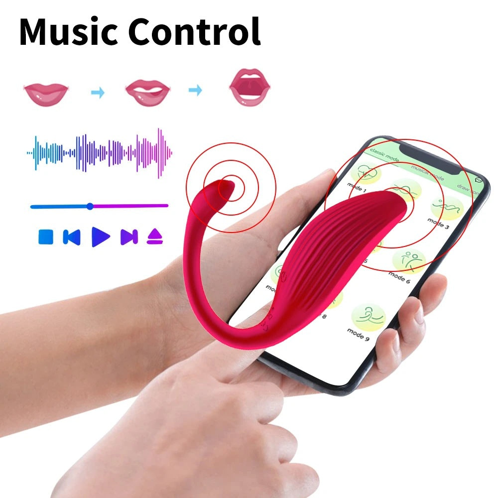 App Remote Control 9 Frequency Strong Shock Panty Vibrator-EROSREALM