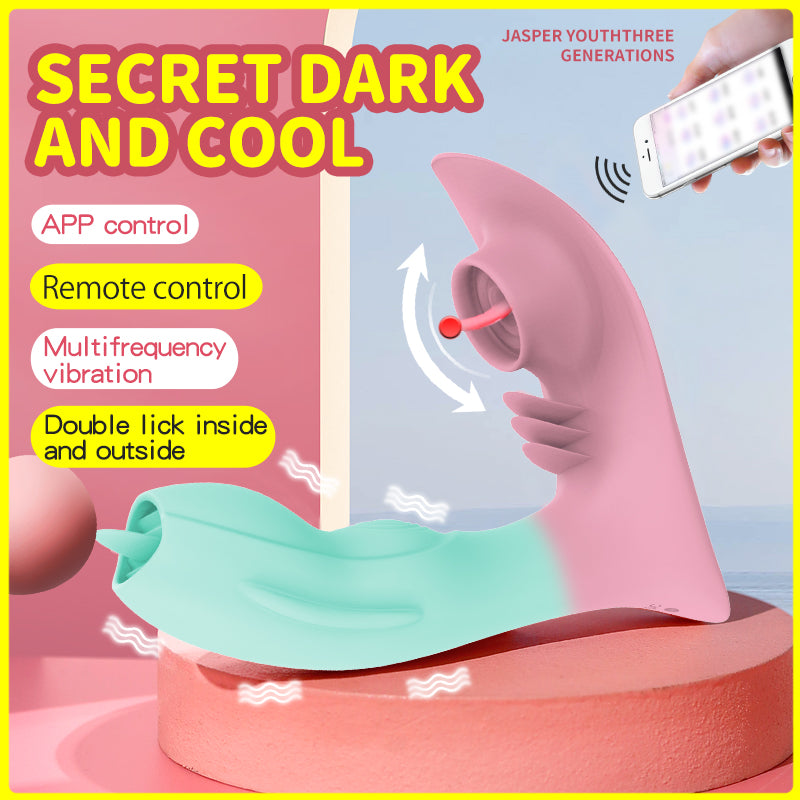 3-in-1 App Remote Control Tongue-licking Clitoris Sucker & Panty Vibrator-EROSREALM