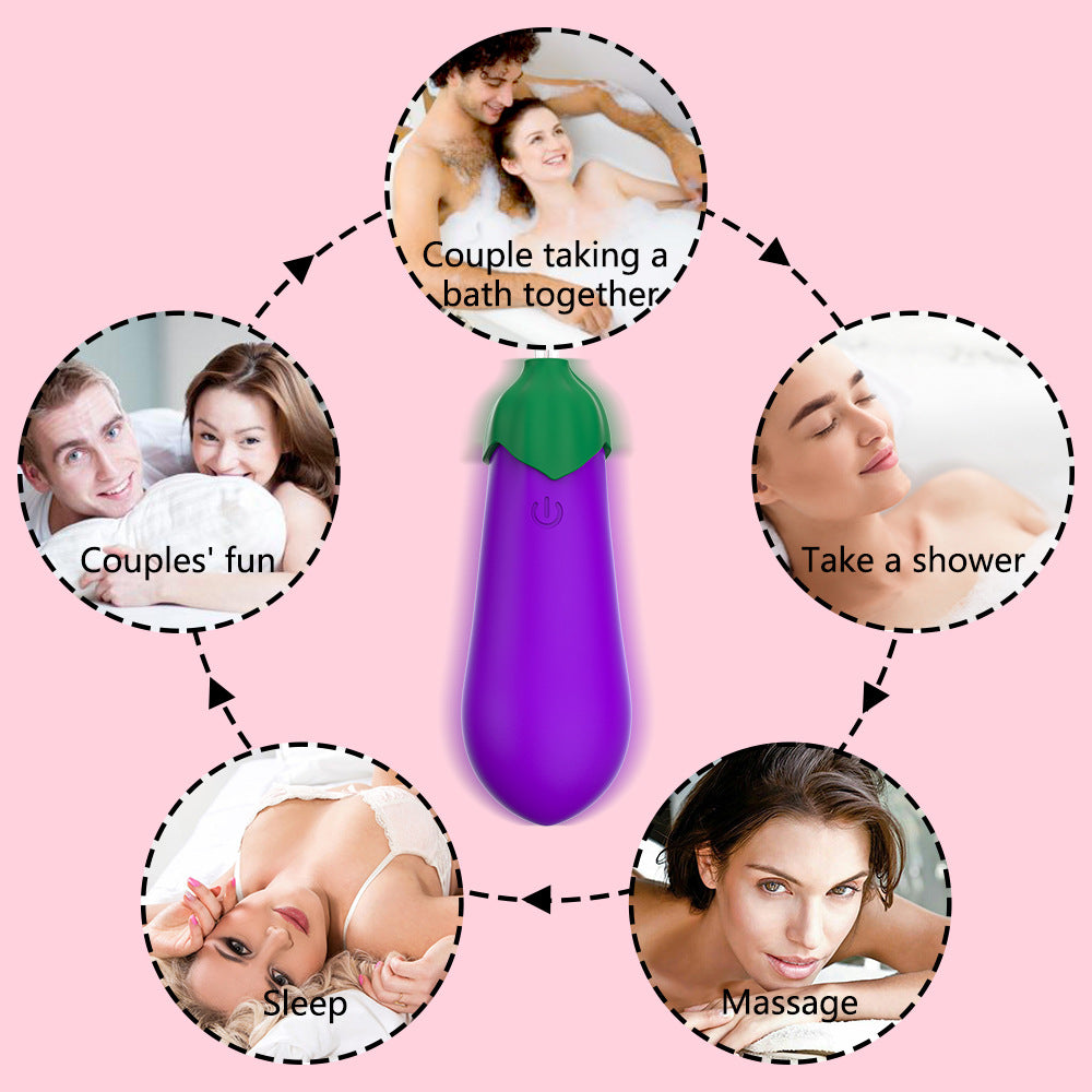 Wireless Remote Control Warming Eggplant Vibrator-EROSREALM