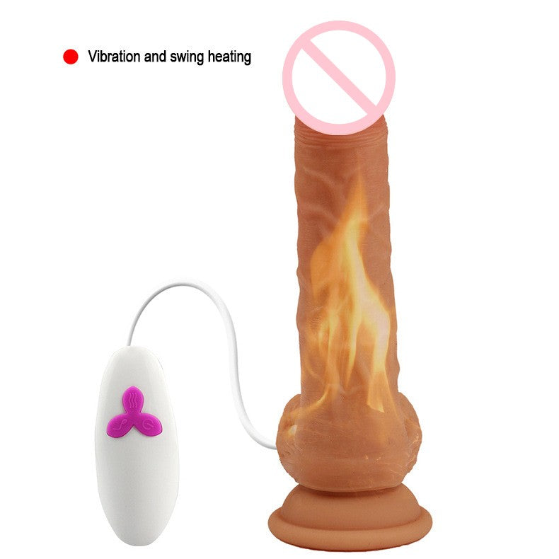 Realistic Vibrating Swinging Silicone Dildo with Suction Cup-EROSREALM