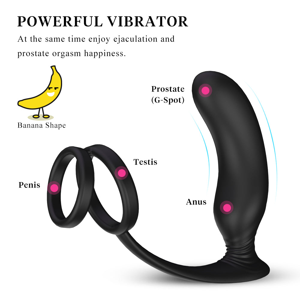 2 In 1 Prostate Massager Anal Plug With Remote Control-EROSREALM