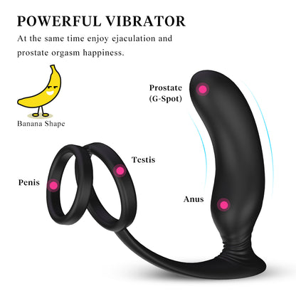 2 In 1 Prostate Massager Anal Plug With Remote Control-EROSREALM