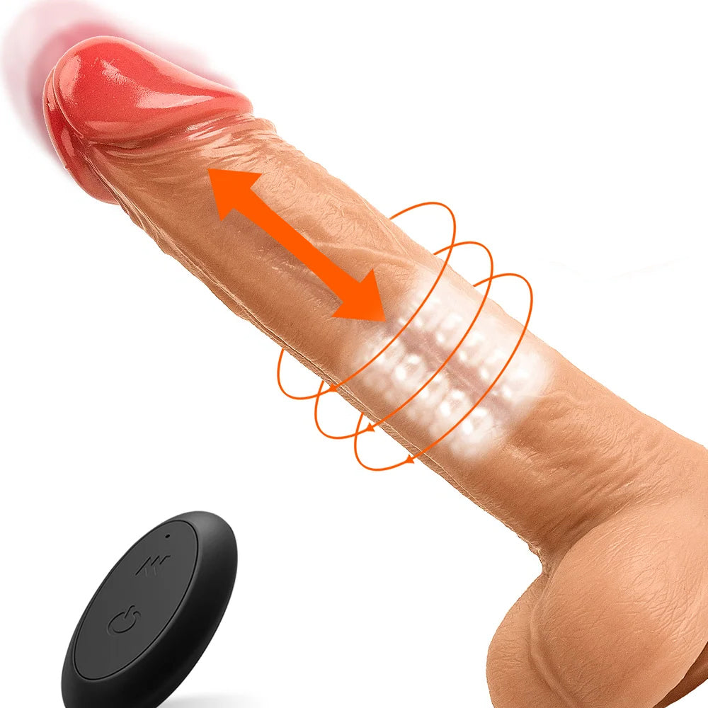 F25gz Rotating Pearls Thrusting And Vibrating Dildo-EROSREALM