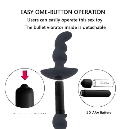 Threaded G-spot Silicone Anal Vibration Plug-EROSREALM