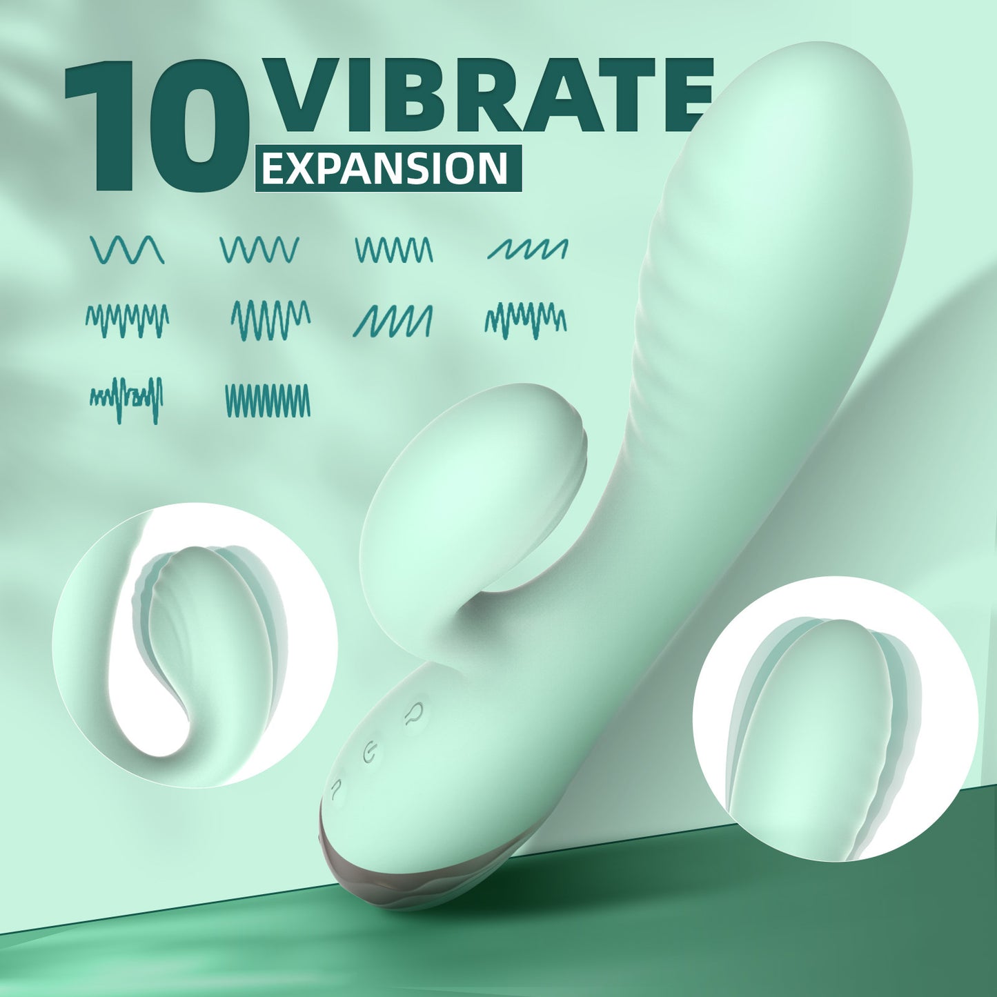 Inflatable 10 Frequency Silicone G-spot Vibrator-EROSREALM