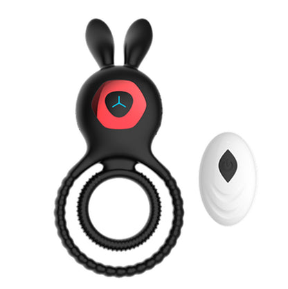 Rabbit Head Vibration Double Rings For Couples-EROSREALM