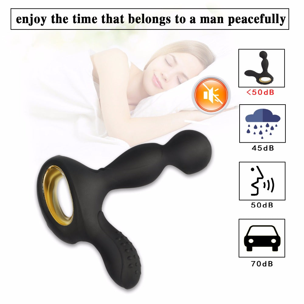 10 Speeds 360 Degree Rotating Heating Prostate Massager Anal Plug Vibrator With Remote Control-EROSREALM