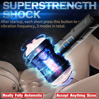 Thor's Hammer Double Headed Vibrating Masturbation Cup Inverted Model-EROSREALM