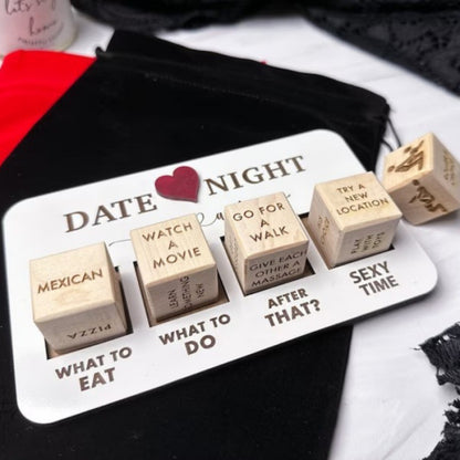 Couple Rose Dating Night Wooden Dice Set-EROSREALM