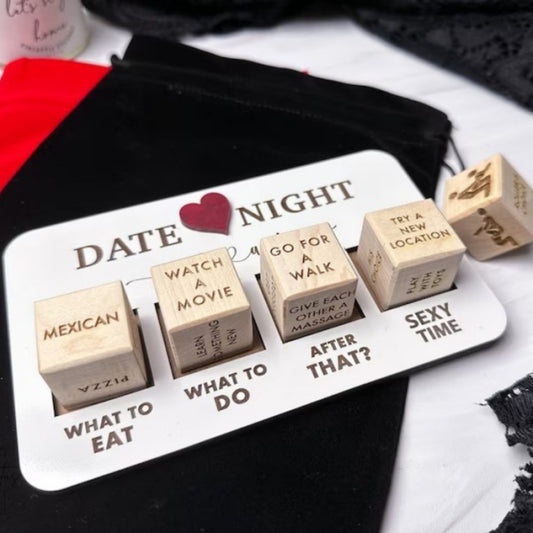 Couple Rose Dating Night Wooden Dice Set-EROSREALM