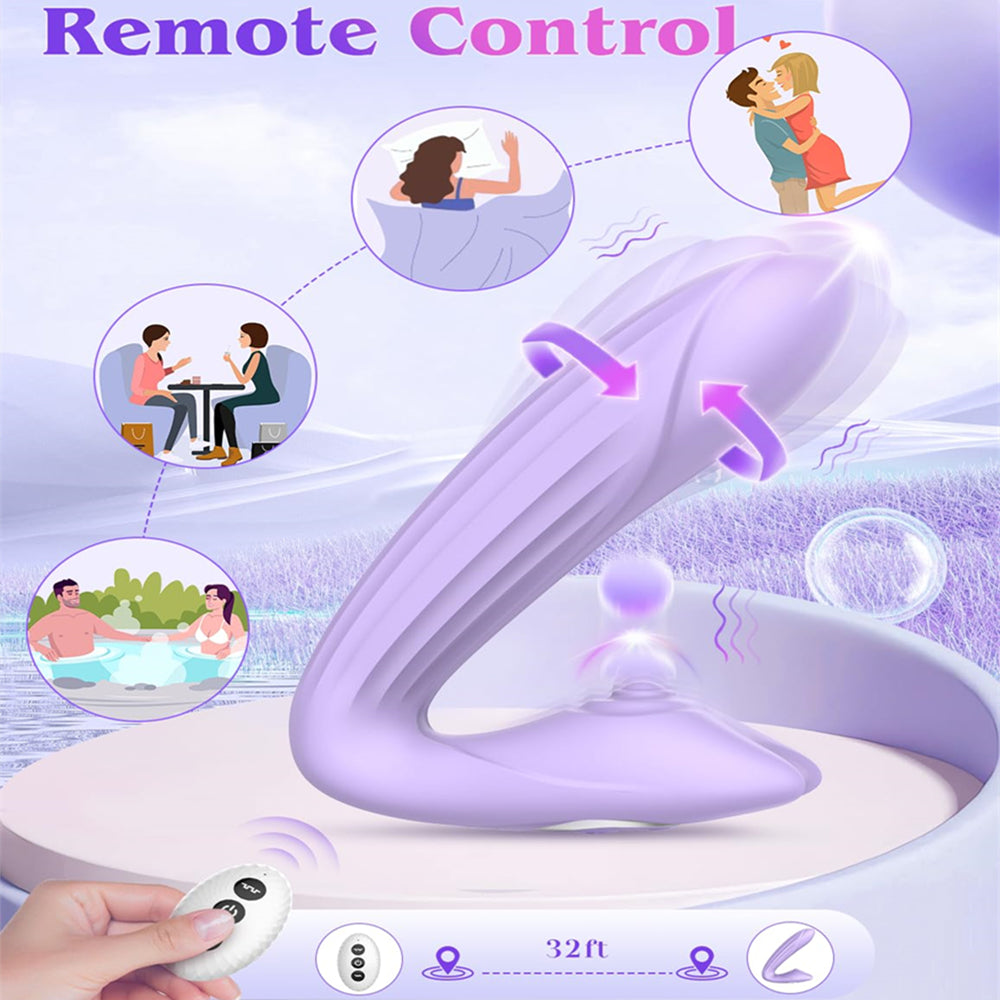 Wearable G Spot Dildo Vibrator Panty Butterfly Clitoral Vibrators With Remote Control 10 Vibration 3 Wiggle Modes-EROSREALM