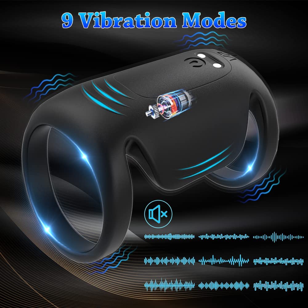 2-in-1 Wearable Vibrating Penis Sleeve With Cock Rings-EROSREALM