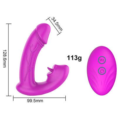 Wireless Remote Control Tongue Vibrator Wearable Vibrating Dildo-EROSREALM