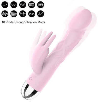 10 Vibrating Dildo Rabbit Vibrator G Spot Vibrator-EROSREALM