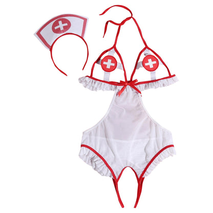 One Size Sexy Lingerie Nurse Costume-EROSREALM