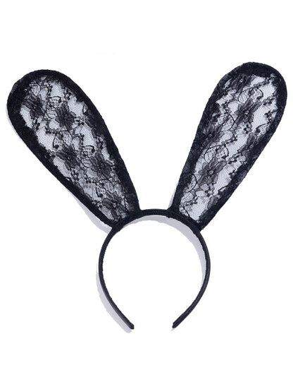 Headdress Lace Rabbit Ear Hair Hoop-EROSREALM