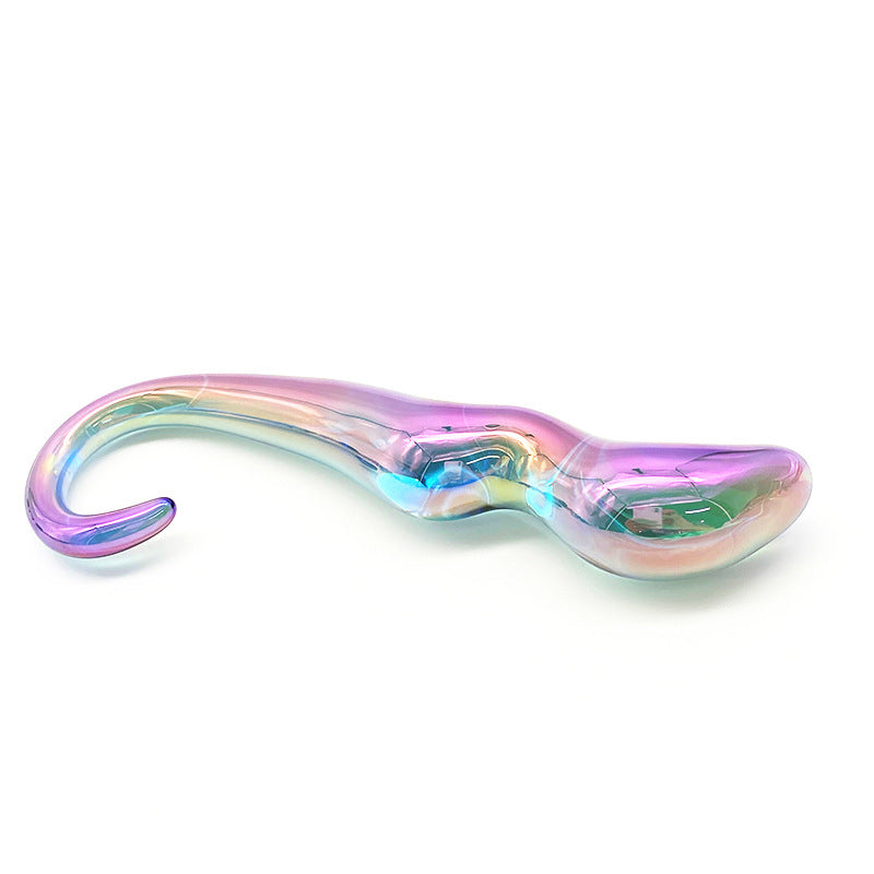 Curved G-spot Glass Crystal Massage Dildo-EROSREALM