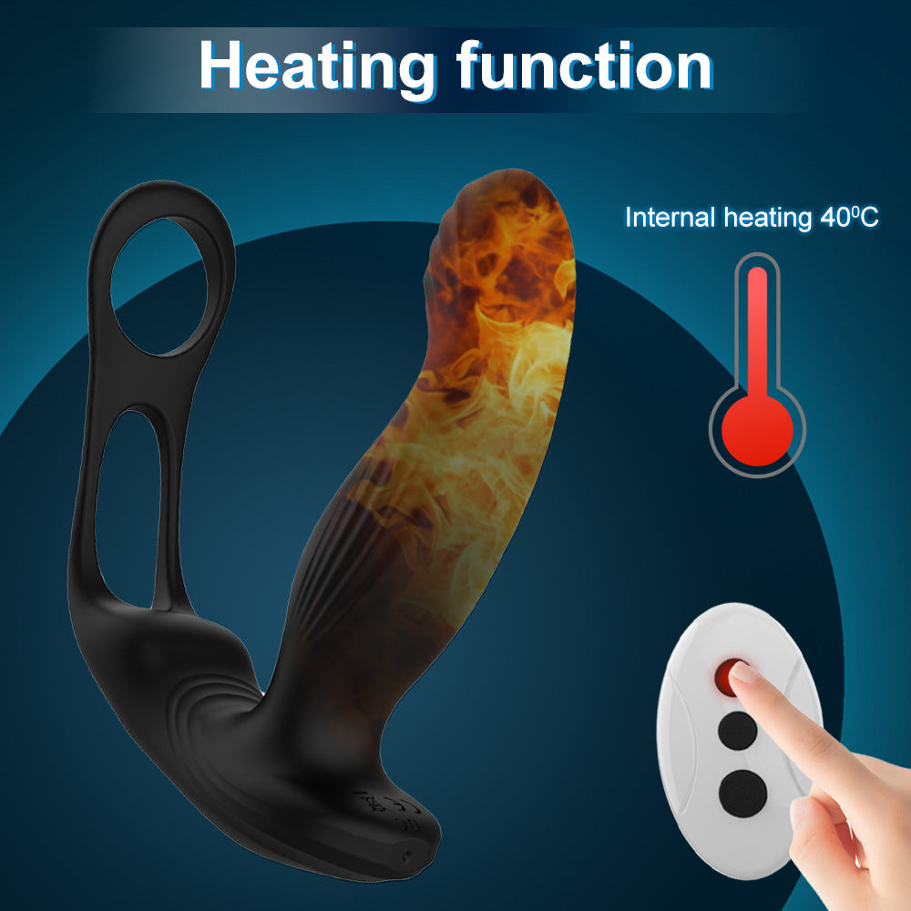 Warrior - Heating Wiggling Vibration Prostate Massager With Double Rings-EROSREALM