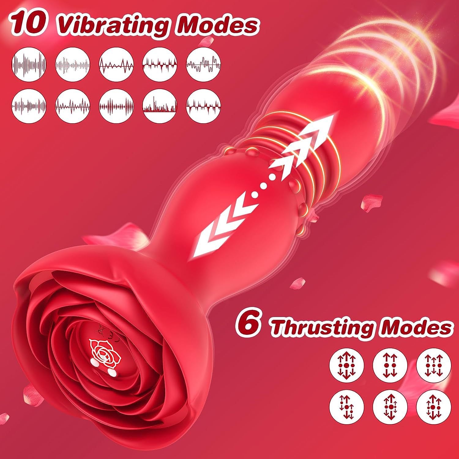 Wireless Remote Control Telescopic Rose Anal Vibrator-EROSREALM