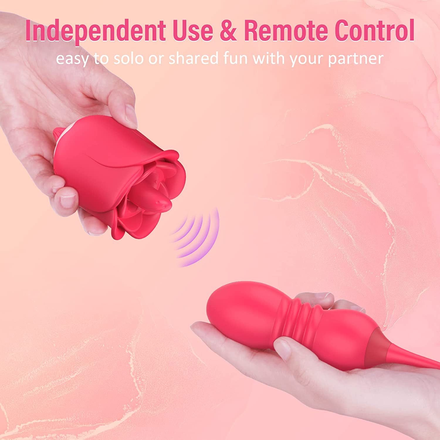 Remote Control Tongue Licking Rosebud Adult Toy Retractable Vibrating Egg Set-EROSREALM