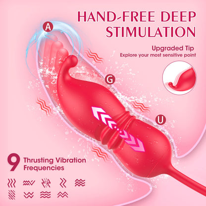 3 In 1 Rose Toy Thrusting Vibrator G Spot Clit Bullet Vibrators-EROSREALM