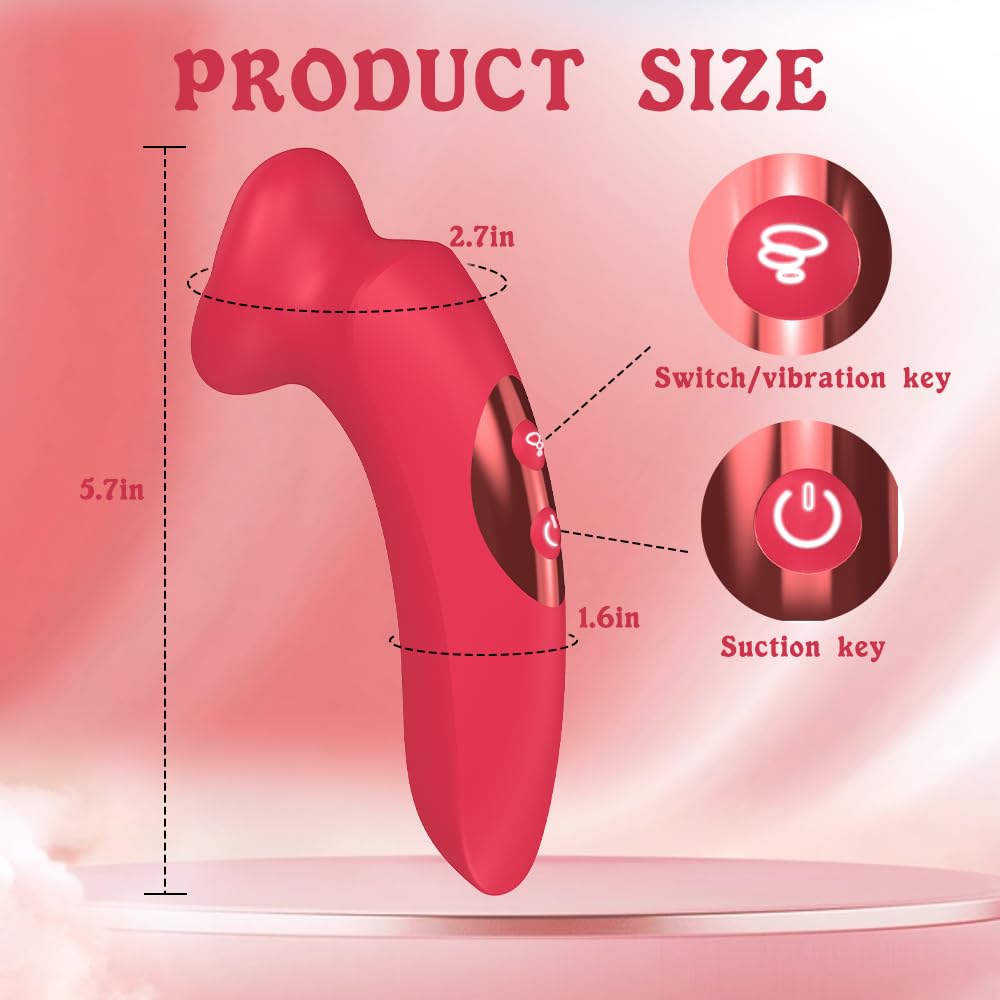 2-in-1 Clitoral Vibrator With 10 Tongue Licking Modes And 10 Sucking Modes-EROSREALM