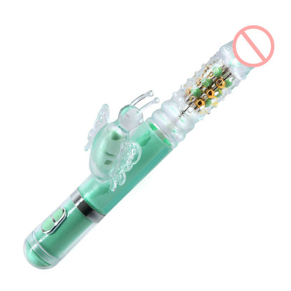 Rabbit Vibrator Telescopic Vibration Built-in ball Rotation G spot Dildo Vibrator-EROSREALM