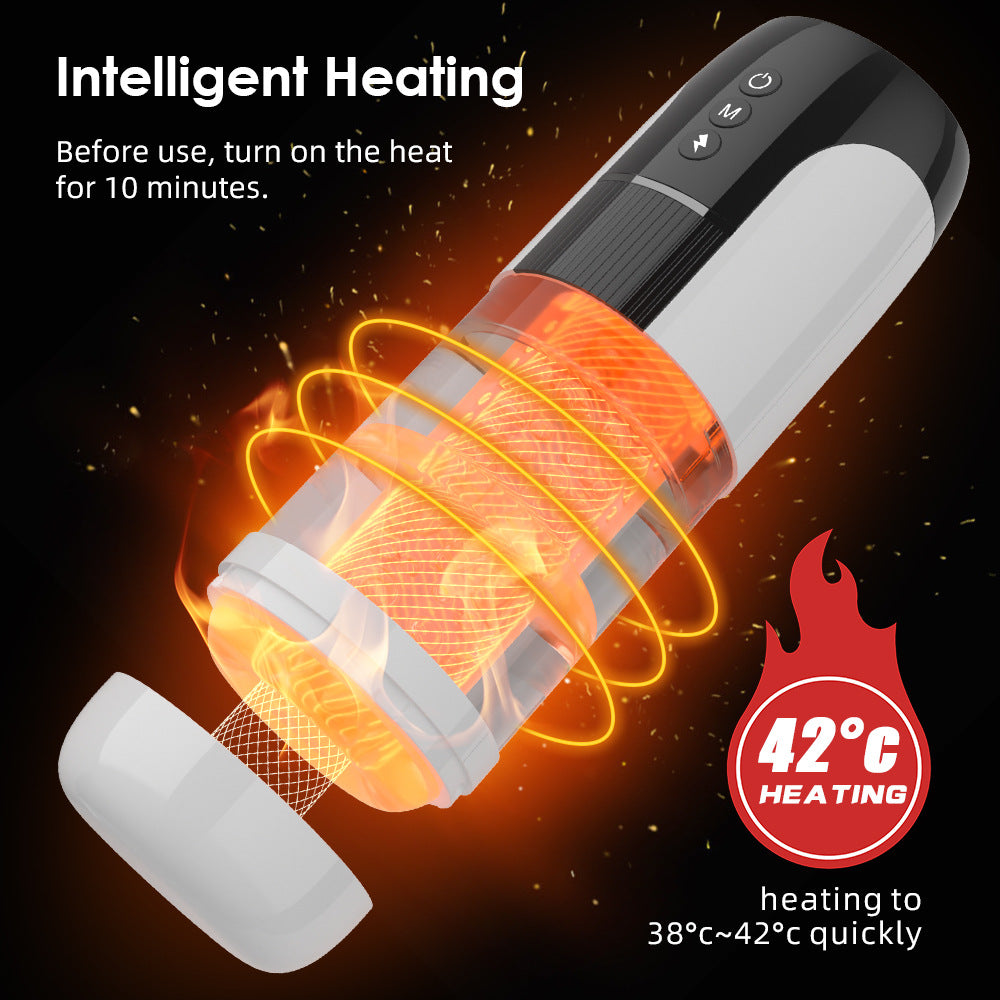 5-in-1 Water Bath Interactive Violce Heating Thrusting Vibration Mlale Masturbator-EROSREALM