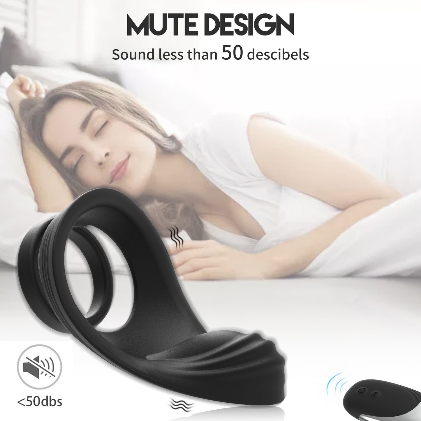 Wireless Remote Control Vibration Double Penis Rings-EROSREALM