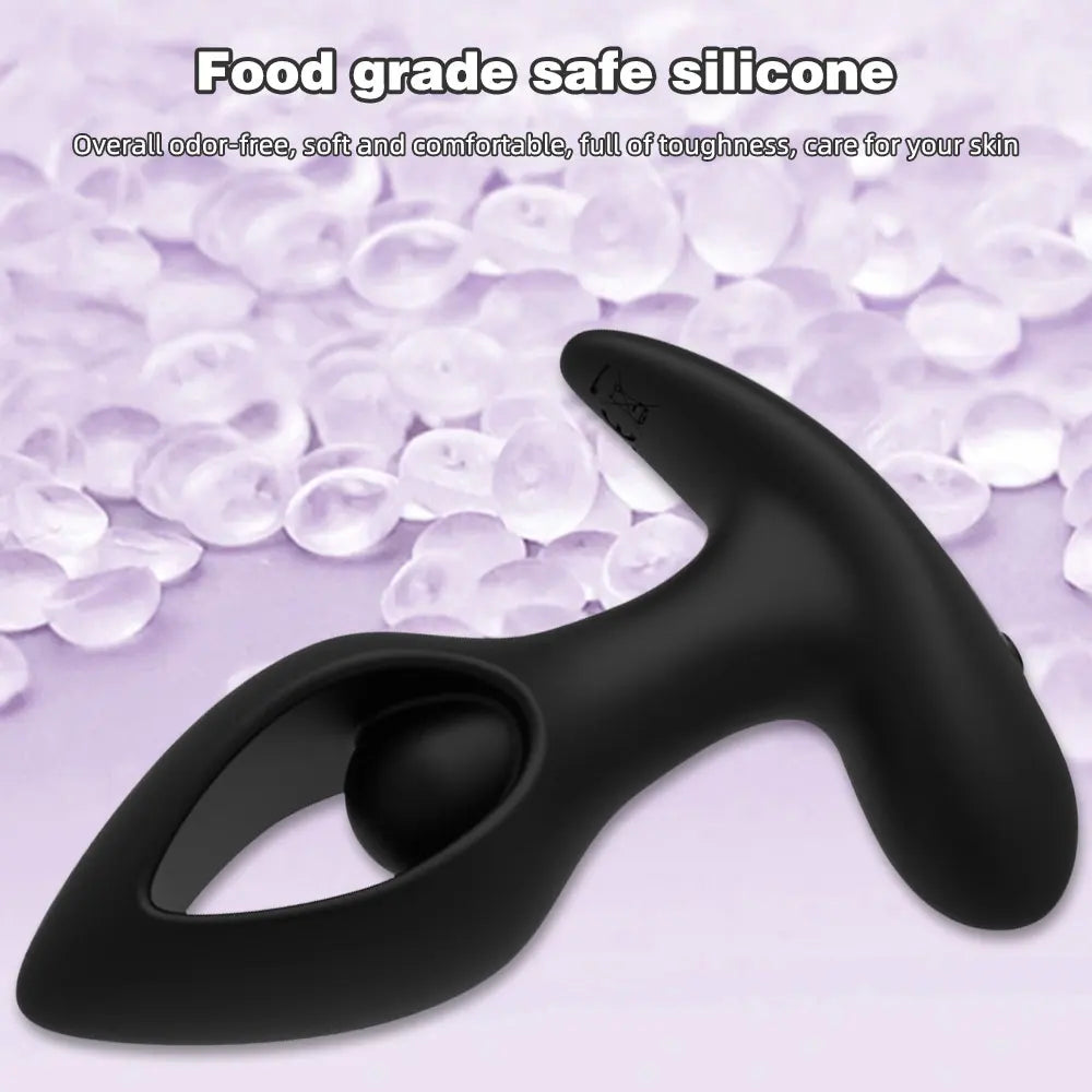 Hollow Heart Shaped Vestibular Vibration Anal Plug Butt Vibrator-EROSREALM