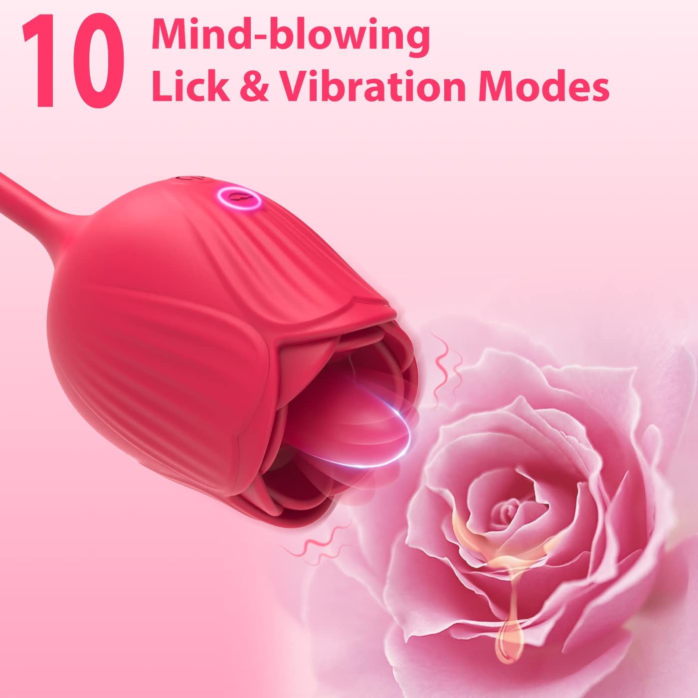 The Rose Tongue Toy with Thrusting Flower Dildo-EROSREALM