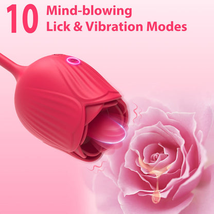 The Rose Tongue Toy with Thrusting Flower Dildo-EROSREALM