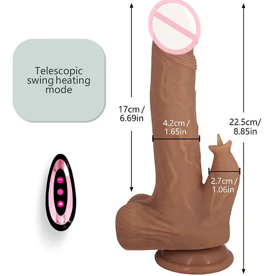 Wireless Remote Control Heating Tongue Licking Vibrating Dildo-EROSREALM