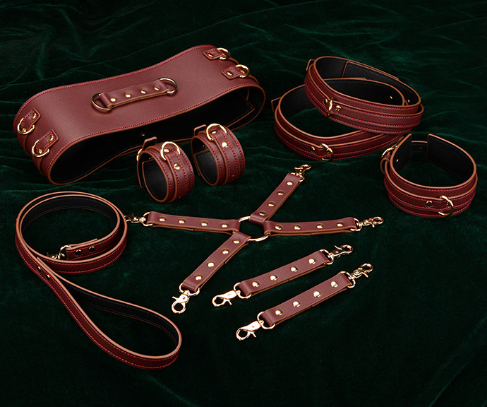 Collar. Thigh and Wrist Cuff Restraint System 8 PCS Bondage Kit-EROSREALM