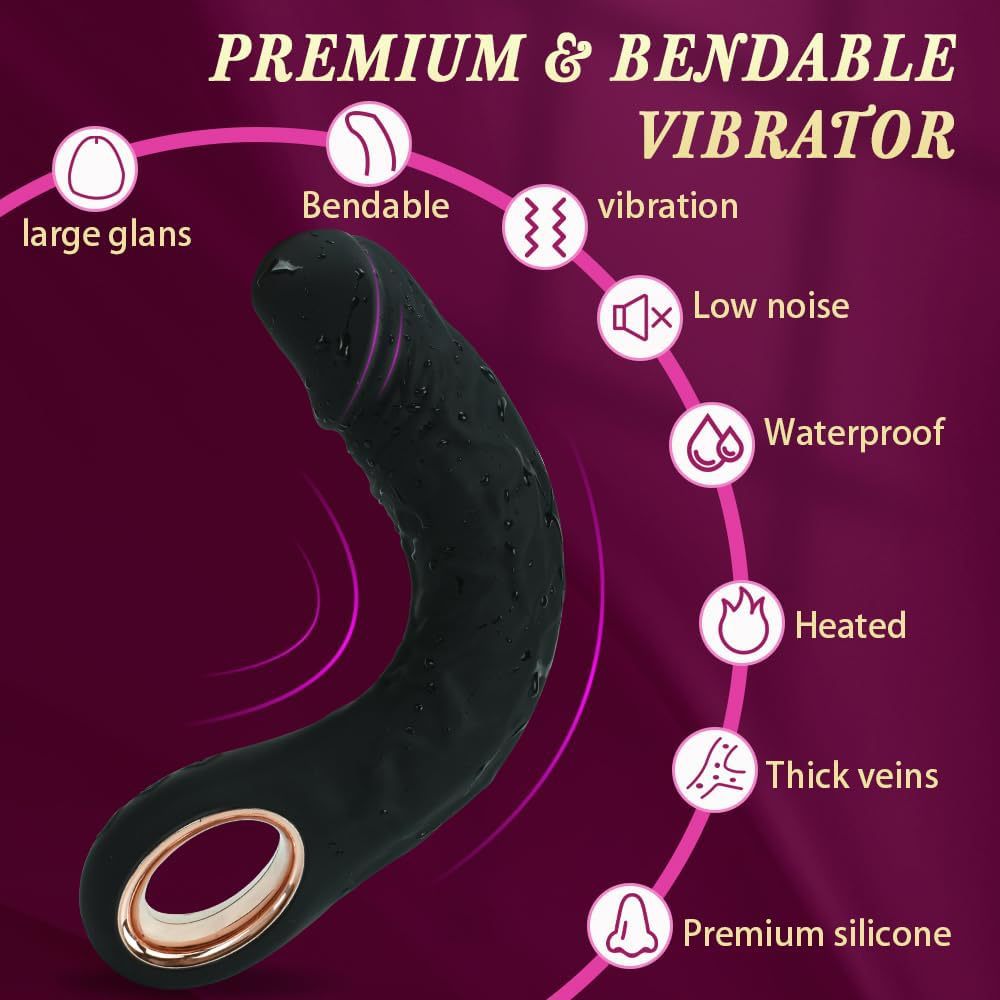 Handheld Heated Vibrating Bendable Dildo-EROSREALM