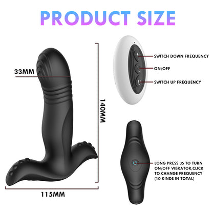 Edward - Wireless Remote Control Telescopic Vibrating Prostate Massager-EROSREALM