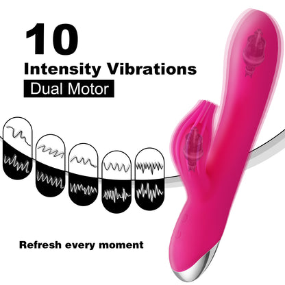 Rabbit Vibrator 10 Speed G Pot Clitoris Stimulation Massage-EROSREALM