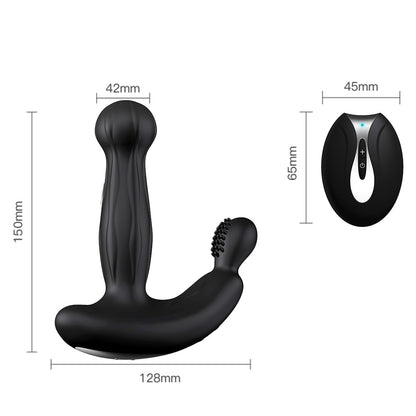 Prostate Massage Vibrator Remote Control Anal Toy with Rotating Beads-EROSREALM