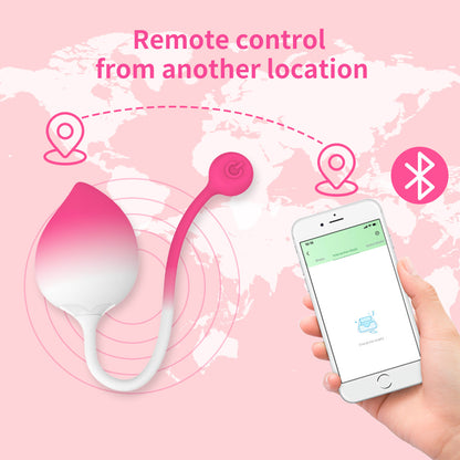 App Remote Control 9 Modes Strong Shock Peach Vibrator-EROSREALM